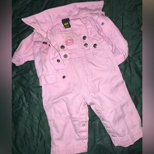 John Deere Pink Kids Overalls